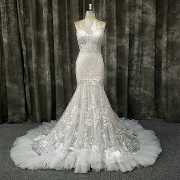 

2020 New Arrival High Quality Sweetheart Mermaid Wedding Dress Bridal Gown with Floral Lace