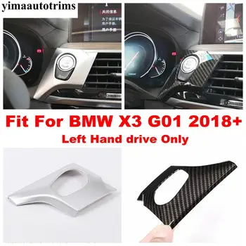 

Start Stop Engine Push Button Frame Key Ring Cover Trim Carbon Fiber / Matte Interior Refit Kit For BMW X3 G01 2018 2019 2020