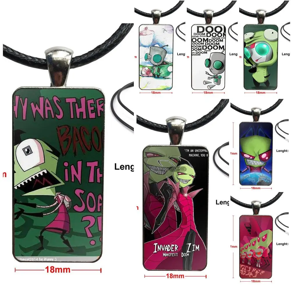 Gir Invader Zim модное стекло кабошон ожерелье женское стальное цветное чокер
