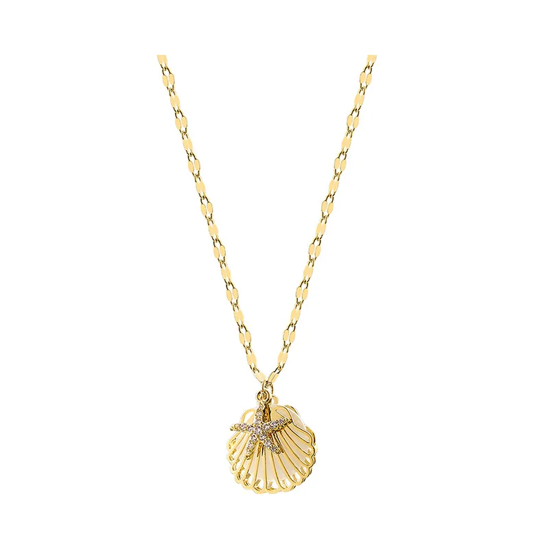 New Starfish Shell Creative Atmosphere Trend  Women Necklace Korean Short Net Red Temperament Clavicle Chain