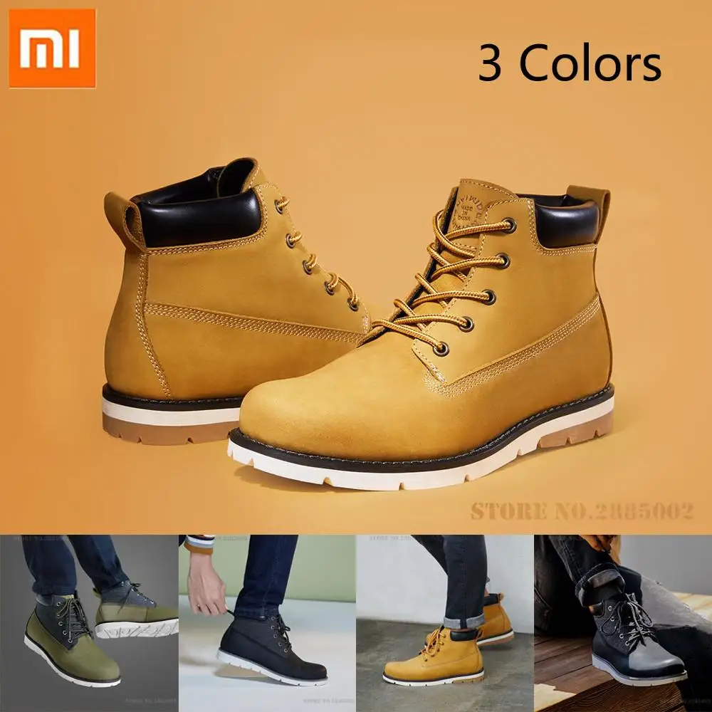 

Xiaomi cowhide Simple casual Men boots Winter Shoes Waterproof Non-slip Rubber Sole Wear Resistant Ankle Snow Outdoor Warm Boots