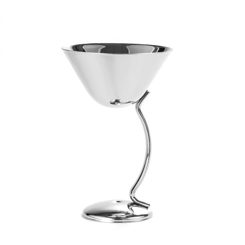 bright original 304 stainless steel single-layer curved handle cocktail glass Bright copper-plated rose golden cocktail glass wholesale - Цвет: bright