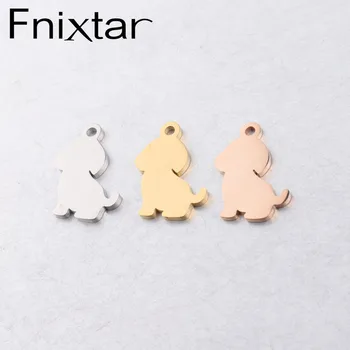 

Fnixtar Stainless Steel Mirror Polished Lovely Dog Charm Pendant Little Puppy Animal DIY Jewerly Craft 12*21 mm 20piece/lot