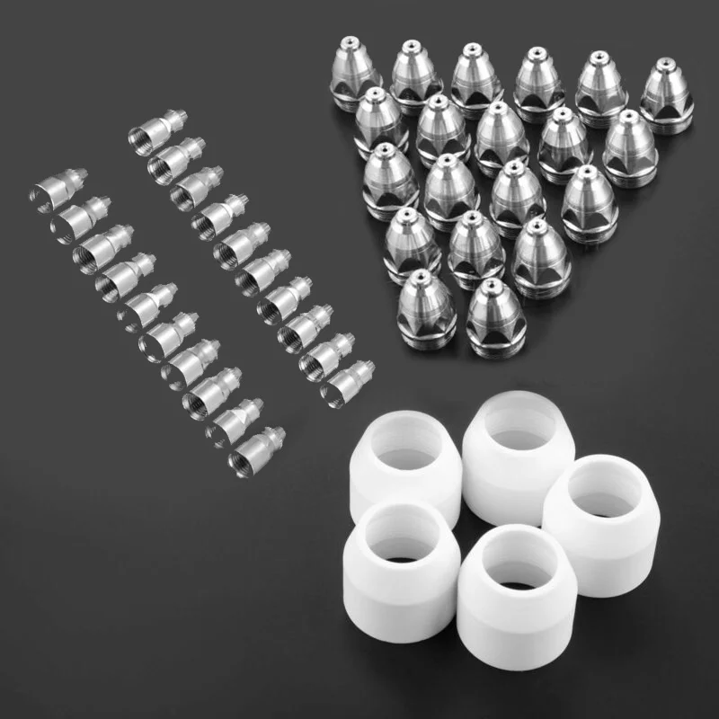 

45* P-80 Plasma Cutter Torch Cup Electrodes Covered Ends 1.3 80Amp Parts Set Kit