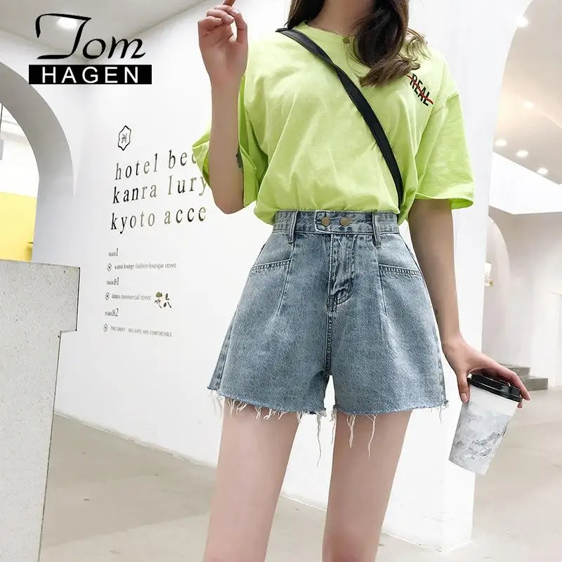 Сексуальные летние женские джинсовые шорты с высокой талией рваные короткие