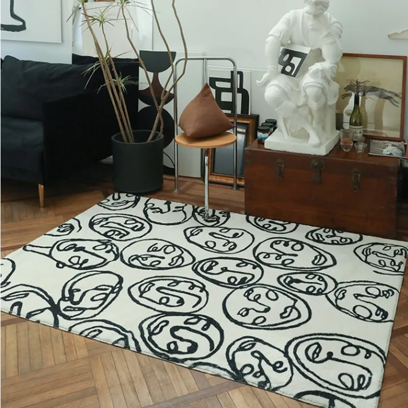 

Cheeks Crowd of People Post modern pattern art living room rug, big size Nordic style home decoration bedside carpet