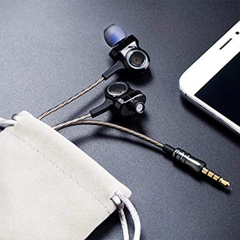 Динамические наушники с 6 движущимися катушками в ухо Проводная Гарнитура шумоподавления для мобильного телефона компьютера