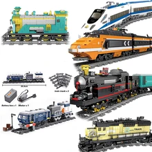 Ciudad KAZI-tren con función de potencia de alta tecnología, bloques de construcción de ladrillos, MOC tech, juguetes compatibles con todas las marcas, juguete para niños, regalo