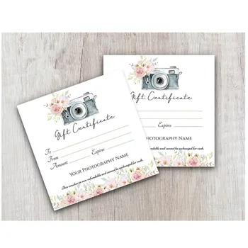 

Photography Gift Certificate Gift Card For Customers Gift Voucher Thank You Card Packing card Social Media Cards