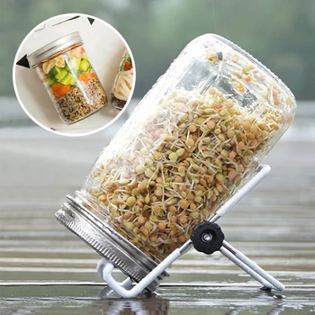 

24PCS 70MM Wide Glass Sprouter Jars Wide Mouth Mason Jars Seed Sprouting Jar Kit for Home Kitchen Garden Tools