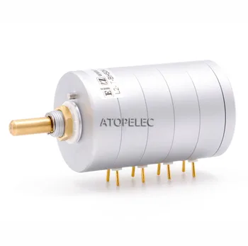 

1pc EIZZ 24 Steps Attenuator 4 Channels Volume Potentiometer 4-gang Balance Control Serial Type Gold Plated Copper Pin 50K/100K