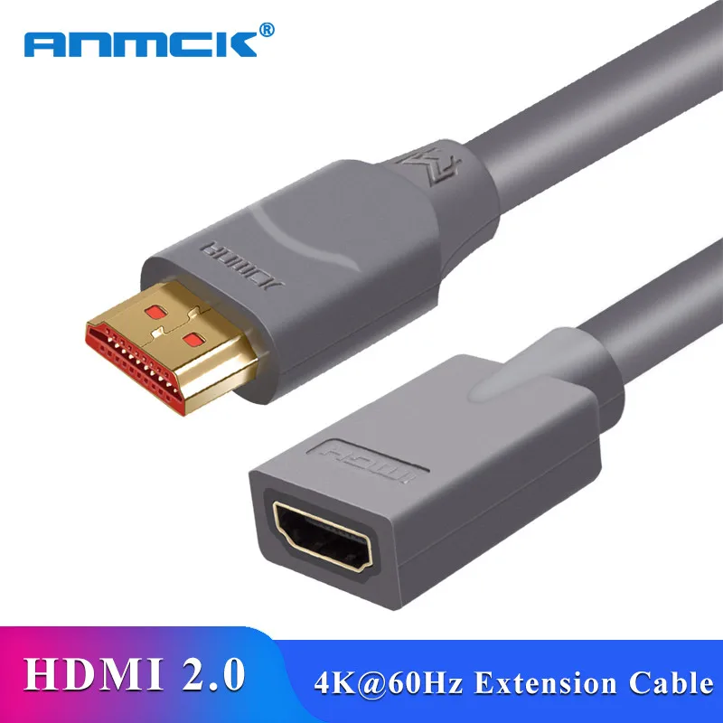 

Anmck HDMI Extender 4K 60Hz HDMI Extension Cable HDMI 2.0 Male to Female Cable for HDTV Nintend Switch PS4/3 0.5m 1m 2m 3m