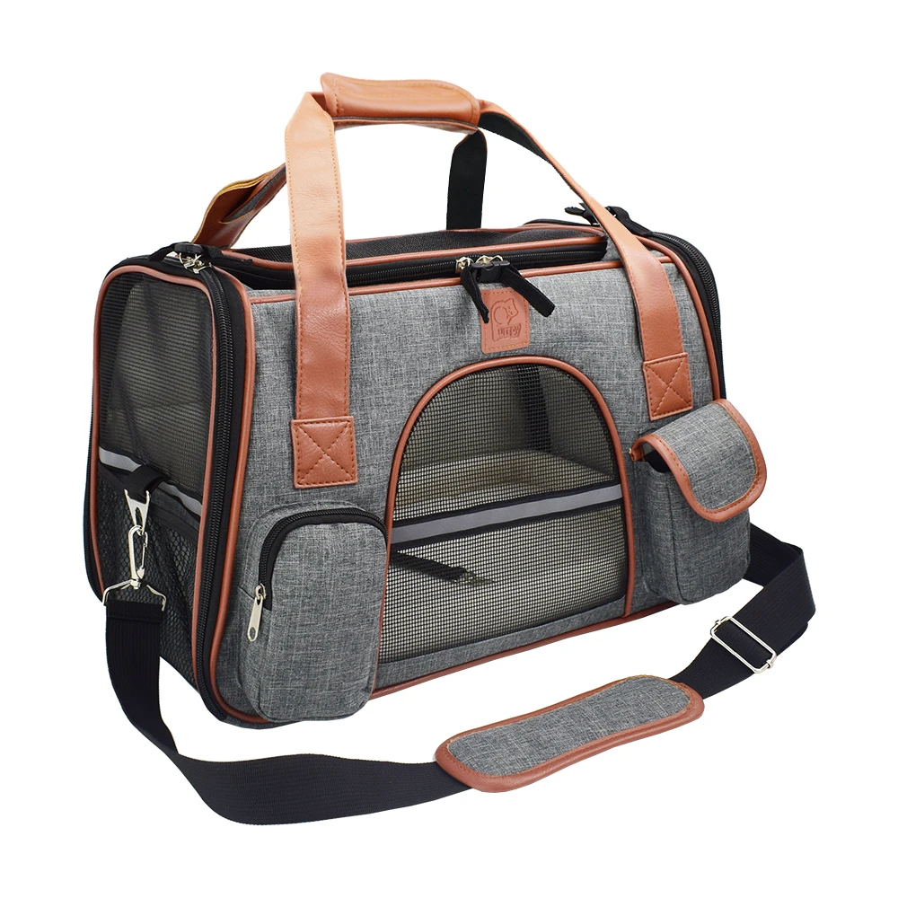 

Pet Carrier Bag for Cats Gray/Rose Red Travel Bag Transport Portable Carrier Breathable For Small Dog and Cats