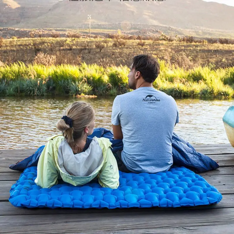 

Inflatable Air Sleeping Mattress With Inflatable Bed Outdoor Camping Mat Thick Damp-proof Pad Nylon Bag Portable Double Person