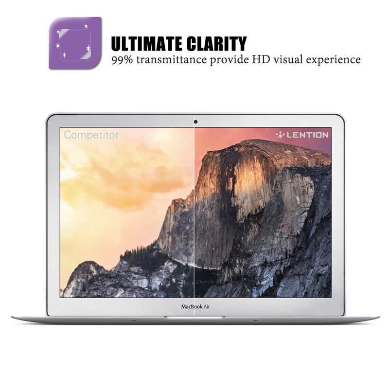 Антибликовая Защитная пленка Lention для ноутбука Mac Macbook 12 A1534 прозрачная защитная