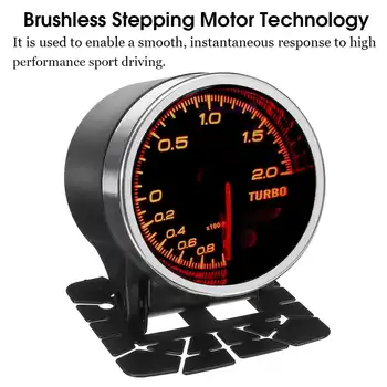 

2'' 52mm 12V Car Turbo Boost Pressure Gauge Meter Bar 10 Color LED Indicator Digital Display Black Face Brushless Stepping Motor