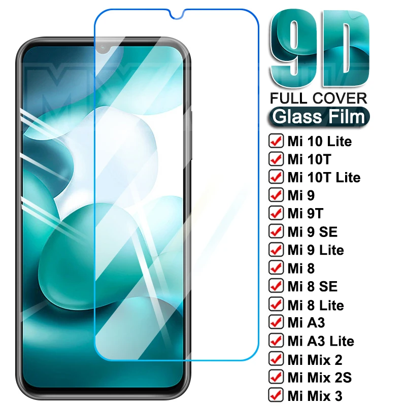 9D закаленное стекло для Xiaomi Mi 10 10T 9 8 Lite 9T Pro защитное SE A3 A2 6X Max 2 3 Mix Защита экрана |