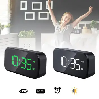 

Digital Alarm Clock Led Wake Up Light Temperature Time Display Decoration Clock Bedroom Living Room Decoration Home Clocks