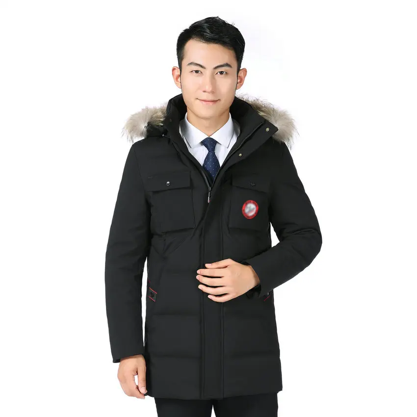 Men Winter Puffer Parkas Navy Blue Black Fur Collar Hooded Overcoats Male Thicken Warm Puff Outerwear Man Hood Basic Coat 2019 Men Winter Puffer Parkas Navy Blue Black Fur Collar Hooded Overcoats Male Thicken Warm Puff Outerwear Man Hood Basic Coat 2019