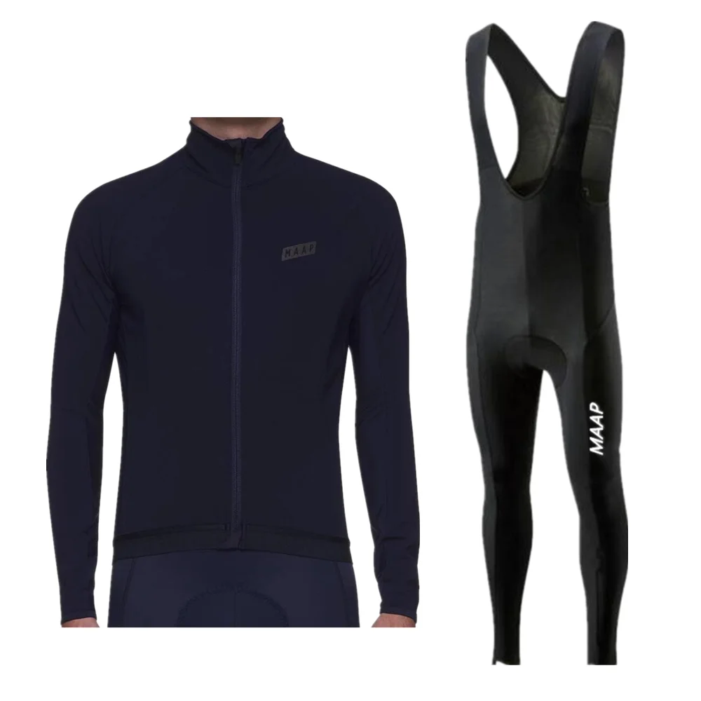 Por Team MAAP Men's Cycling Jersey Set MTB Bicycle Clothing Maillot Ropa Ciclismo Long Sleeve Bike Clothes Cycling Set