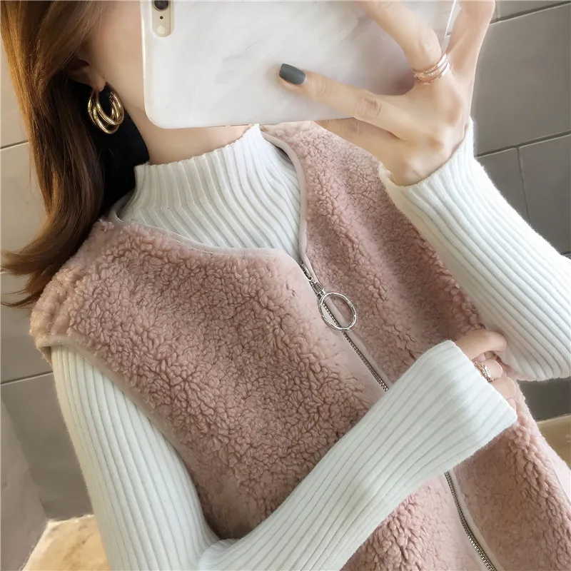 1202668 настоящая съемка Корейский Осенний жилет свитер 2019tx
