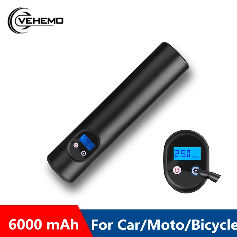 VEHEMO lcd 150psi цифровой воздушный насос для шин многоцелевой портативный компрессор светодиодный светильник для шин 12 в автомобильный насос для шин