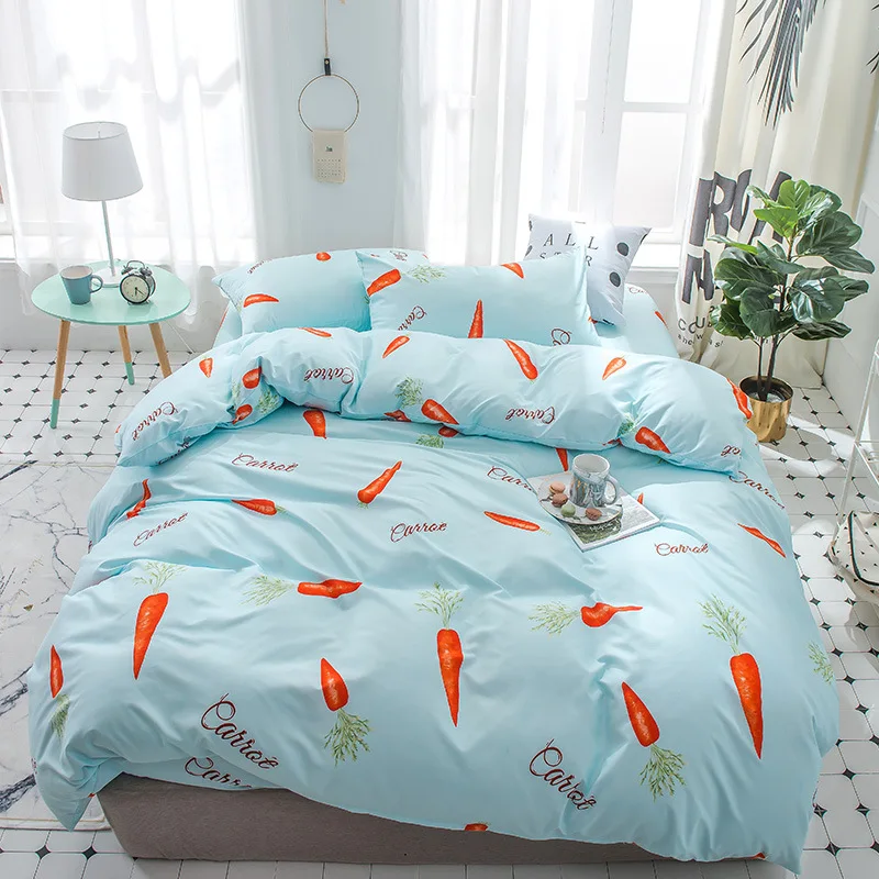 

Modern Style Bedding Sets Polyester duvet Cover flat sheet bedclothes home bedding bed linen set No quilt