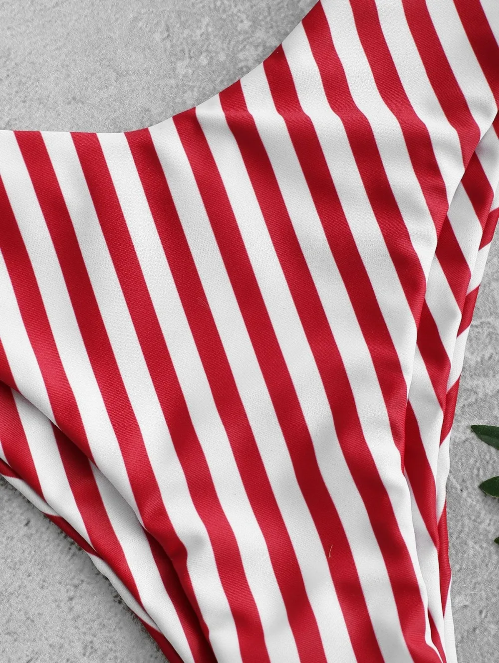 Swimsuit Scoop Neck Striped Swimwear Knot Bow Fringe Summer Beachwear Bathing Suit Push Up Biquini