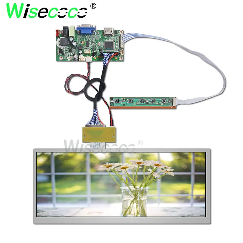 Wisecoco 12,3 дюймовый ips дисплей 1920*720 ЖК-дисплей с HDMI VGA плата контроллера