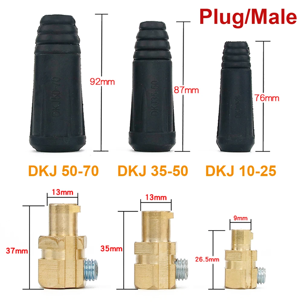 DKJ 10-25/35-50/50-70 Welding Cable Connector Europe Style Welding Machine Quick Fitting Connector Male Female Socket Plug