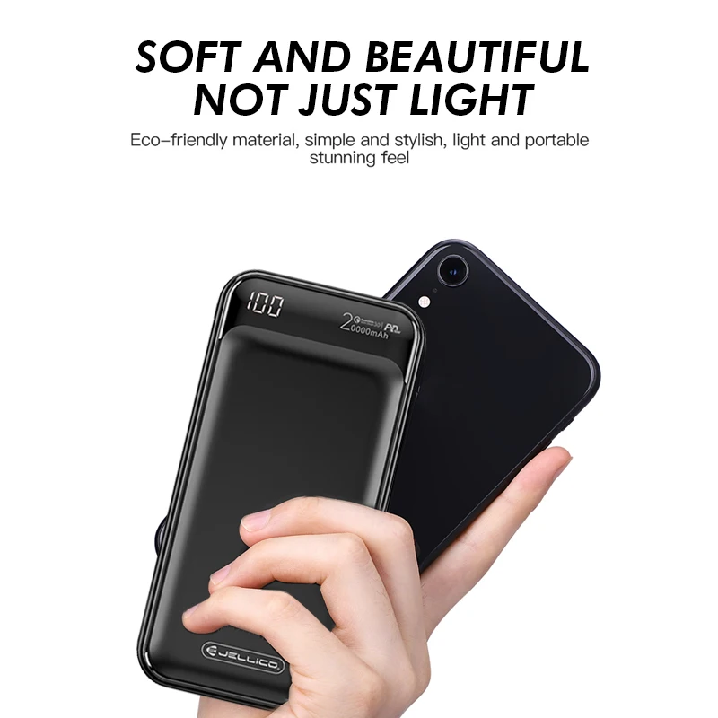 Jellico power Bank 20000 мАч usb type C PD быстрое зарядное устройство Быстрая зарядка QC3.0 power Bank портативный внешний аккумулятор для iPhone 11