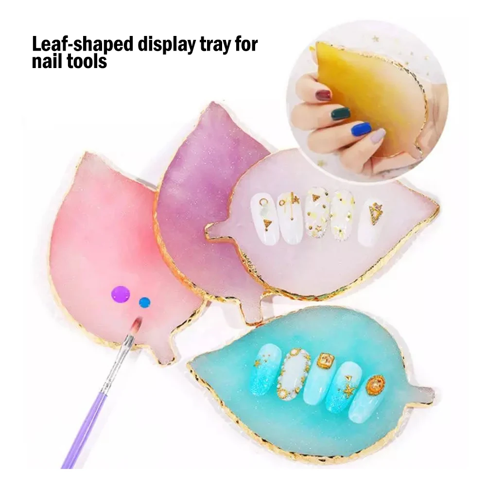 

1 Pcs Resin Stone Color Palette False Nail Tips Drawing Nail Color Palette for Nail Color Mixing Display Manicure Polish Gel Too