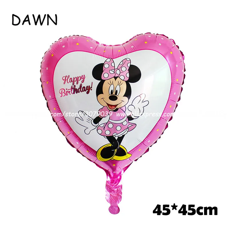 1 шт. большой размер Микки Минни Маус фольгированные шары день рождения игрушки мяч украшения классический детский душ - Цвет: Minnie heart
