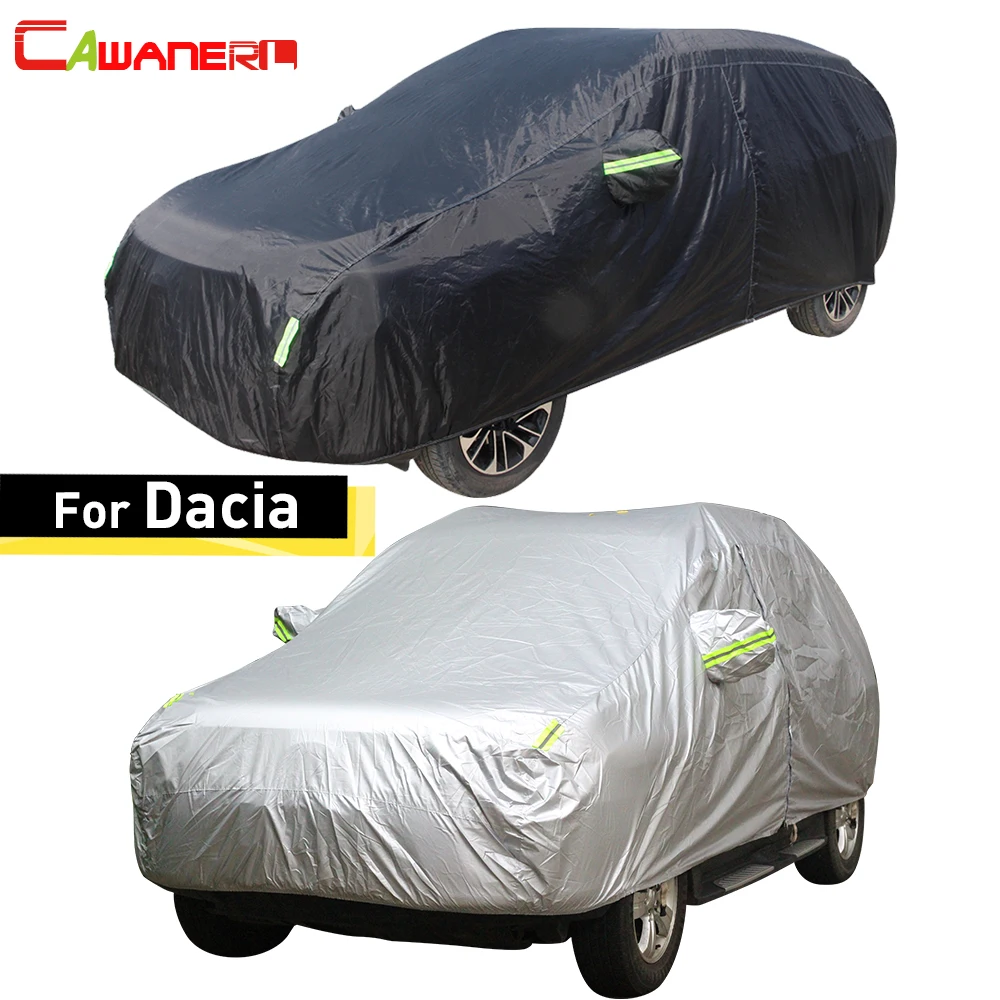 

Автомобильный чехол Cawanerl для Dacia Nova Solenza Sandero Dokker Логан, пыльник, автомобильный чехол с защитой от солнца, дождя, снега, пыли, водонепроницаемый автомобильный чехол