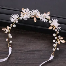 Миссия Ming, свадебные аксессуары, Лидер продаж простые с цветочным принтом повязка для волос-листья невесты повязка на голову, детская одежда для представлений, аксессуары