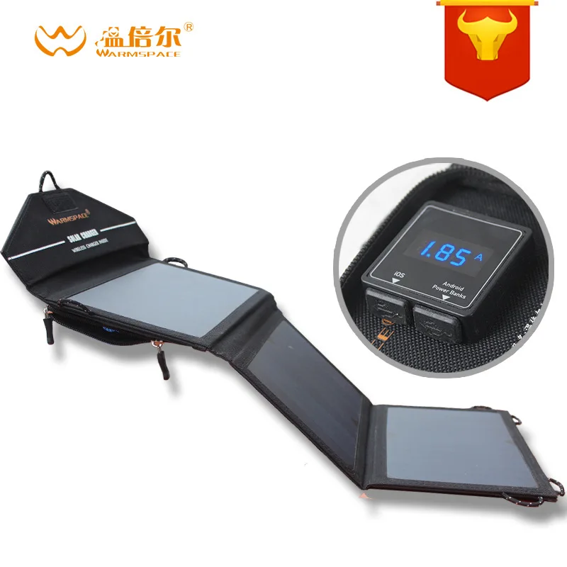 

Solar Cool Charger 20W Two-Way Wireless Qi Fast Charge Maker Creative Thin Universal Mobile Power Digital Display a