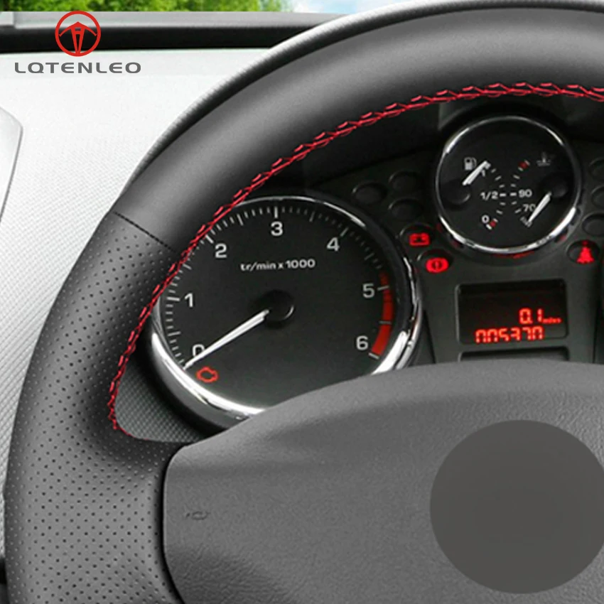 LQTENLEO черная искусственная кожа чехол на руль для peugeot 207 Expert Partner Citroen Berlingo Jumpy Fiat Scudo Proace