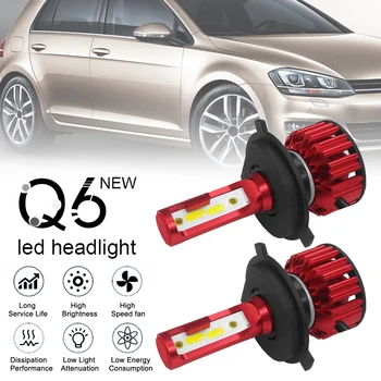 

2 Pcs Q6 CarLED Headlight H4 / 9003 / HB2 12000LM 6000K White Light 120W DOB LED Car Headlight Kit High / Low Light Bulb