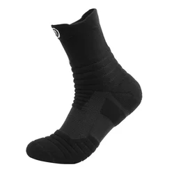 1Pair Men Thick Towel Bottom Breathable Sweat-absorbent Outdoor Sports Running Socks
