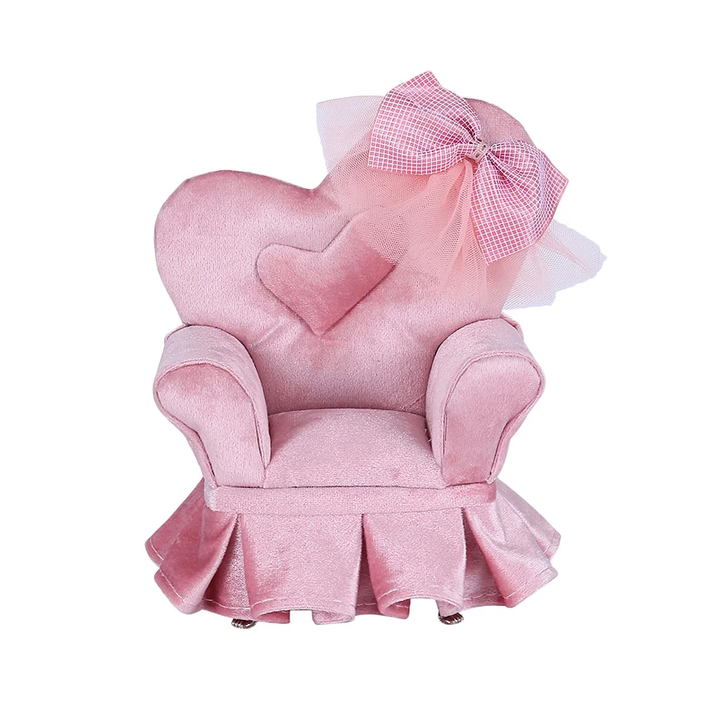 Шикарный розовый диван коробка для хранения ювелирных изделий Чехол Ожерелье Органайзер для сережек чехол