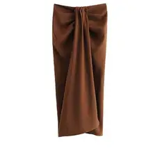 Женская шикарная юбка миди с галстуком-бабочкой, плиссированная, на молнии, Женская стильная сексуальная юбка до середины икры