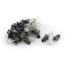 25 компл. 8P8C RJ45 Cat5 Cat5e Cat6 разъем сетевой разъем+ серая крышка загрузки