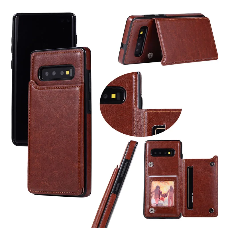 Кожаный чехол для A70 A40 A50 A20E A30 A10S M10 samsung Galaxy note 8 9 10pro S10 9 8 7 PLUS роскошный защитный чехол-бумажник на магните чехол - Color: 4