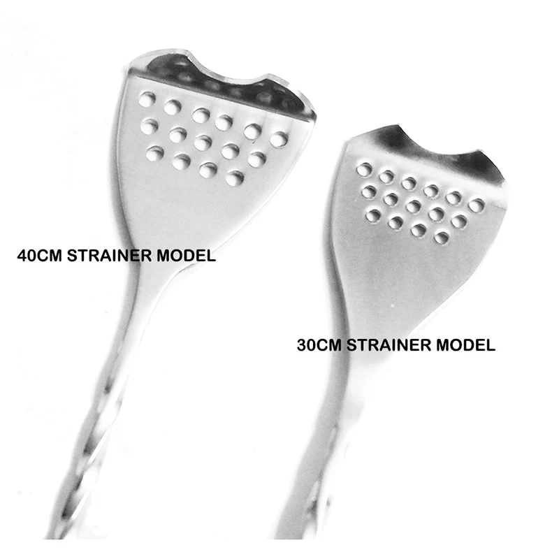 40cm Stainless Steel Mixing Spoon with a convenient strainer on the tail end Bar Cocktail Shaker Spoon