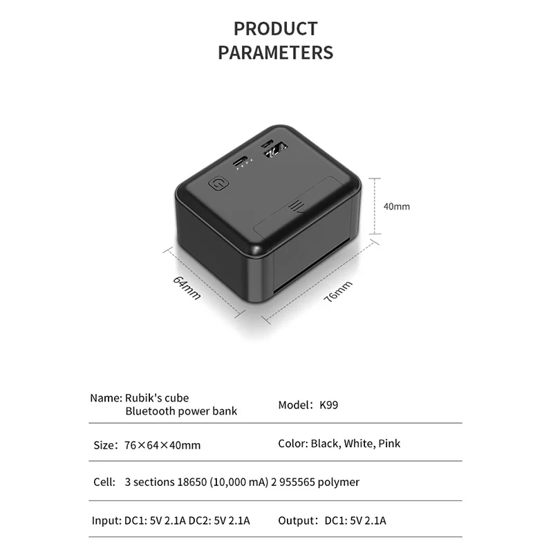 2020 New 2 IN 1 10000mah Power Bank Wireless Bluetooth Earphones Type c USB Fast Charge Portable HIFI Stereo Wireless Headset