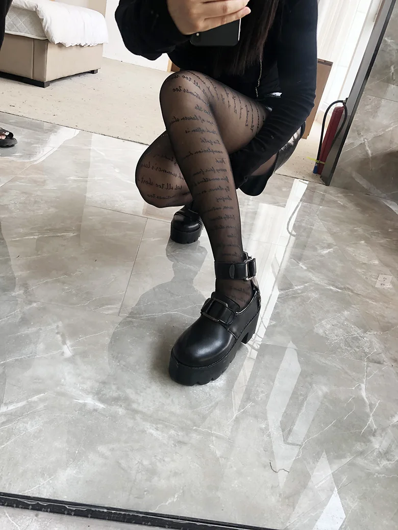 Женские прозрачные колготки KASURE с надписями размера плюс нейлоновые рисунком