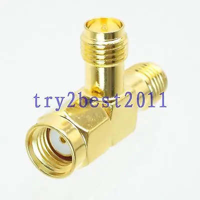 DHL/EMS 50 комплектов 1pce разъем адаптера RP-SMA jack pin to 2x штепсельная вилка RPSMA T edge Splitter коаксиальный-C1