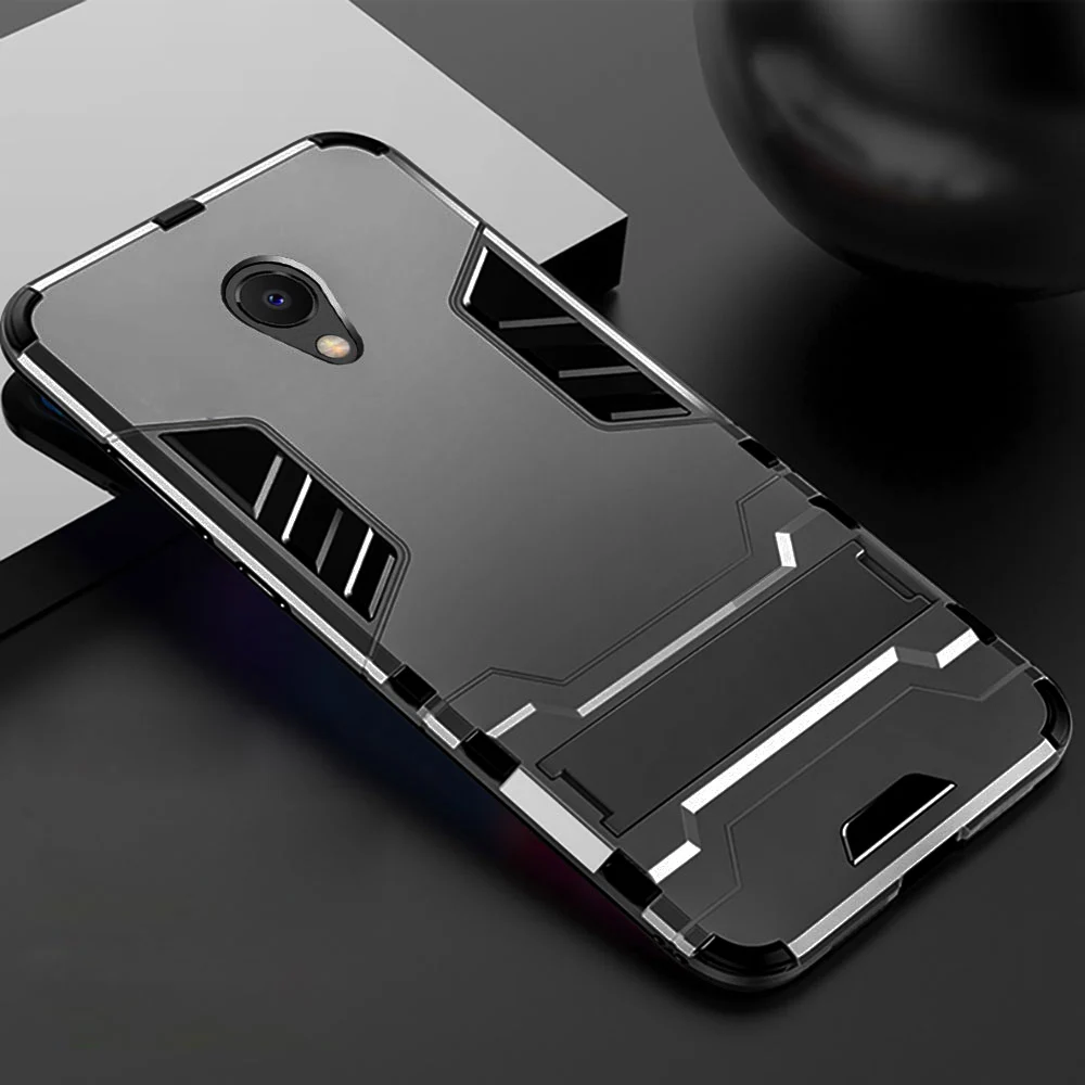 Meizu M5C A5 MX5 M5S MX6 Чехол случае гладить Панцири чехол на телефон стенд держатель заднюю крышку M3 M5 M6 Примечание m3S U10 U20 Pro 5 6 чехол - Цвет: Серый