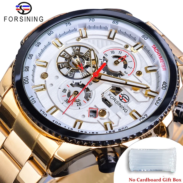 Forsining Waterproof Men's Automatic Watch Calendar Luxury Military Watches Sport Style Luminous Clock Black Free Ship to Brazil GMT1137-9 no box