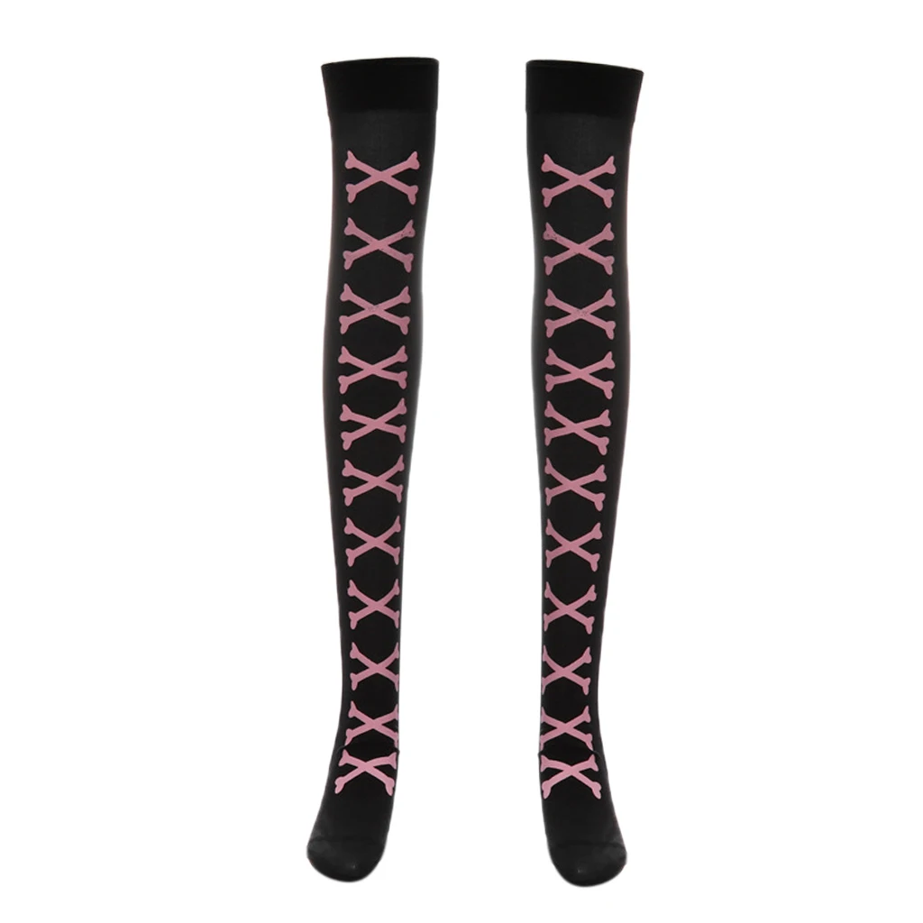 Women Girls Long Striped Socks Over Knee Thigh High Socks Stocking